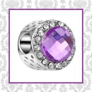 🌸PURPLE BLING RHINESTONE DIAMOND BEAD CHARM BOHO